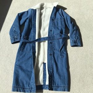 Madewell Denim Duster Sherpa Edition